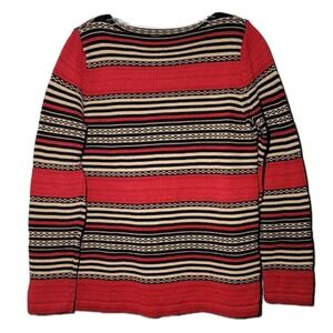 Lauren Ralph Lauren womens Sz SM Japan boat neck sweater Red Brown Black Striped